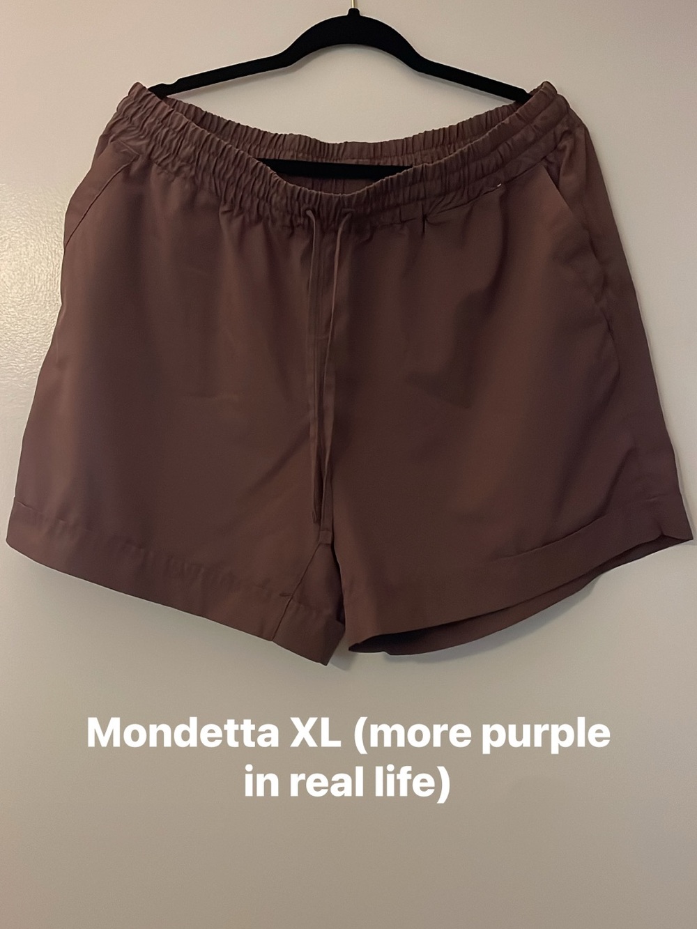 Mondetta Women's Elastic-Waist Athletic Shorts — Plum Brown